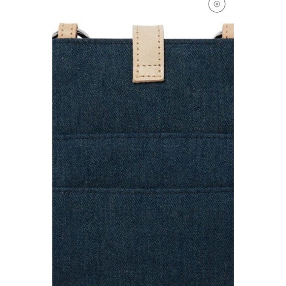 $75 Brighton Denim Crossbody Pouch Bag Boston Terrier Bulldog Phone Bag - Picture 4 of 7